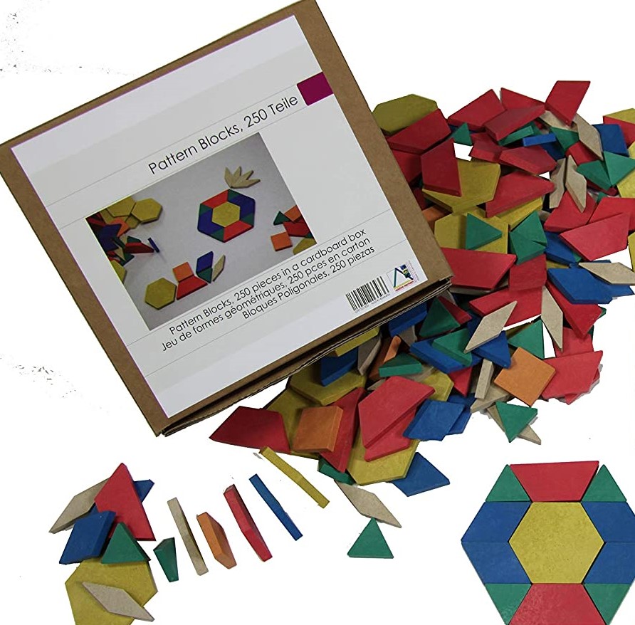 Wooden Pattern Blocks 250pcs by Knowledge Research | why.gr