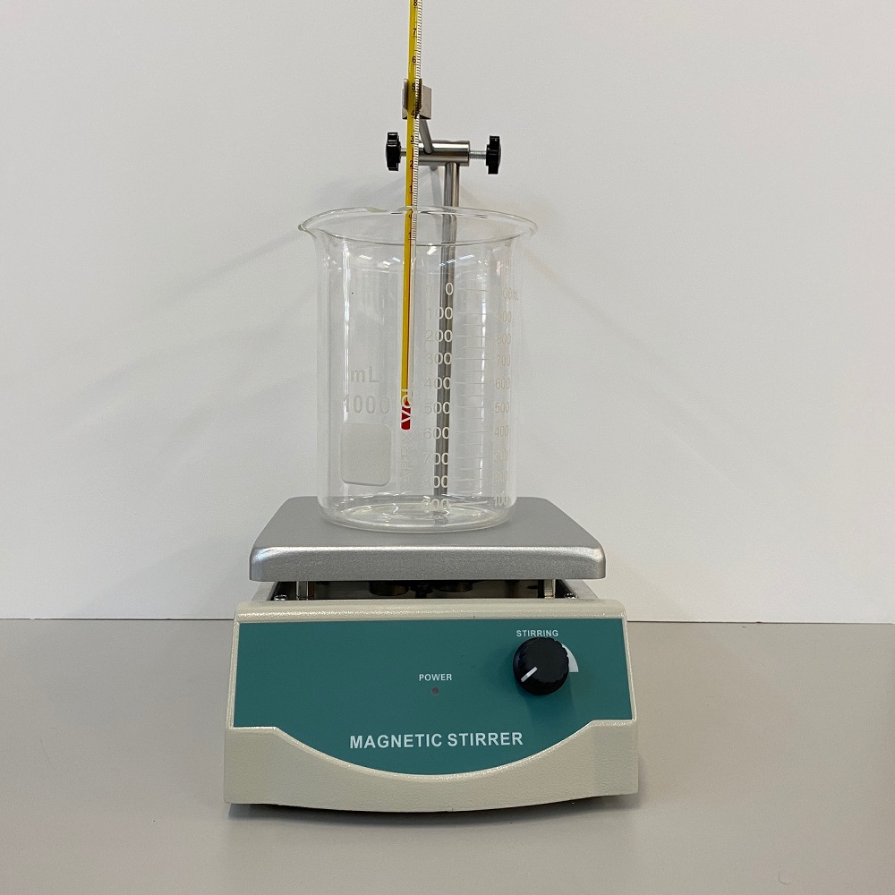 Magnetic stirrer with thermometer stand and teflon stirrer | why.gr