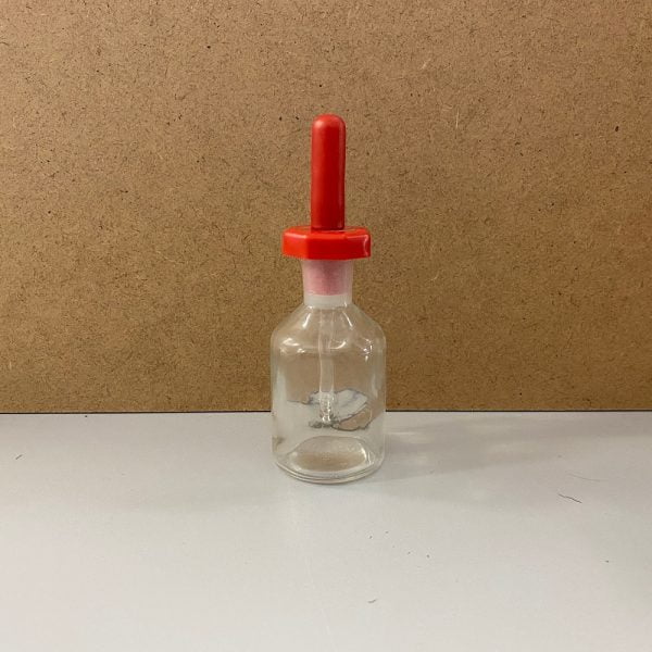 Γυάλινη Φιάλη Αντιδραστηρίων 50ml διάφανη με σταγονόμετρο