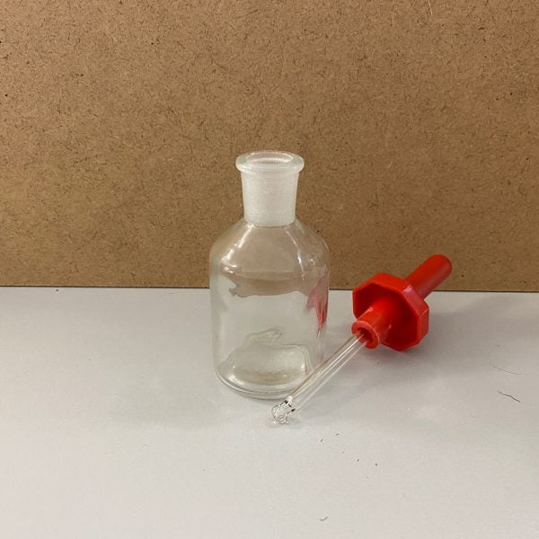 Γυάλινη Φιάλη Αντιδραστηρίων 50ml διάφανη με σταγονόμετρο