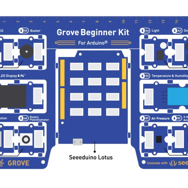 Grove - Beginner Kit for Arduino - All-in-one Arduino Compatible Board with 10 Sensors and 12 Projects