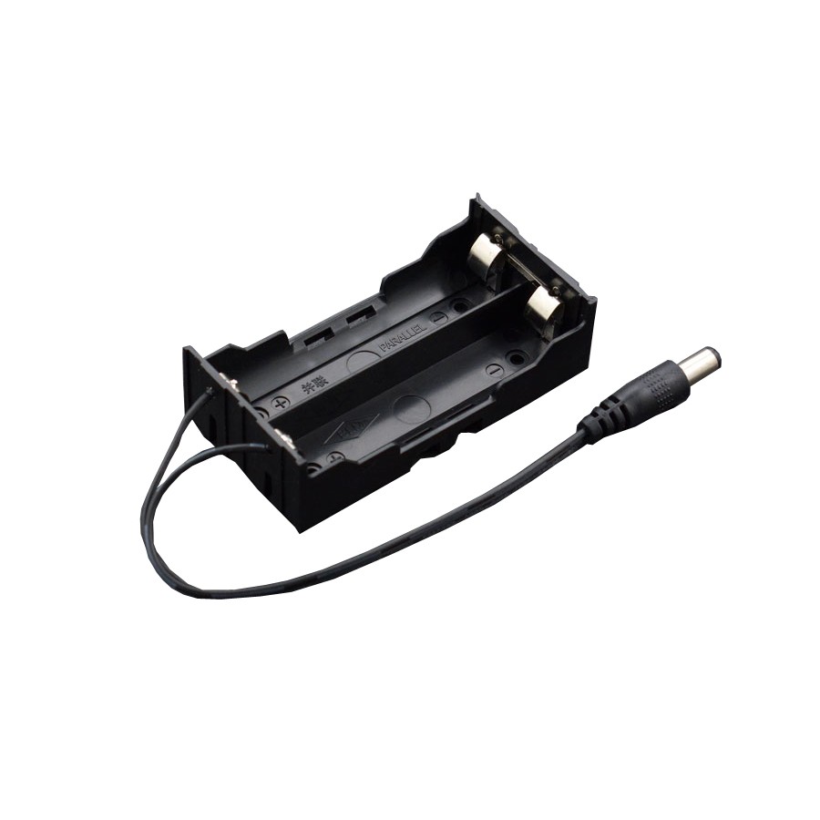 Battery Holder 2x 18650 with DC 2.1 power jack | why.gr