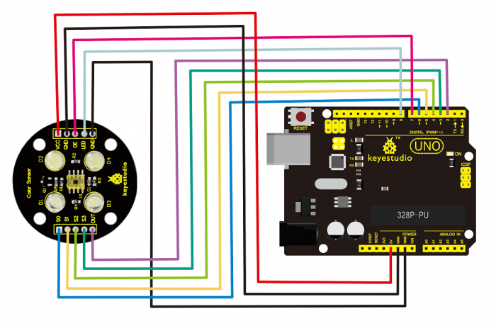 Keyestudio Color Recognizing Sensor Connection Diagram Keyestudio Αισθητήρας Αναγνώρισης Χρωμάτων | why.gr