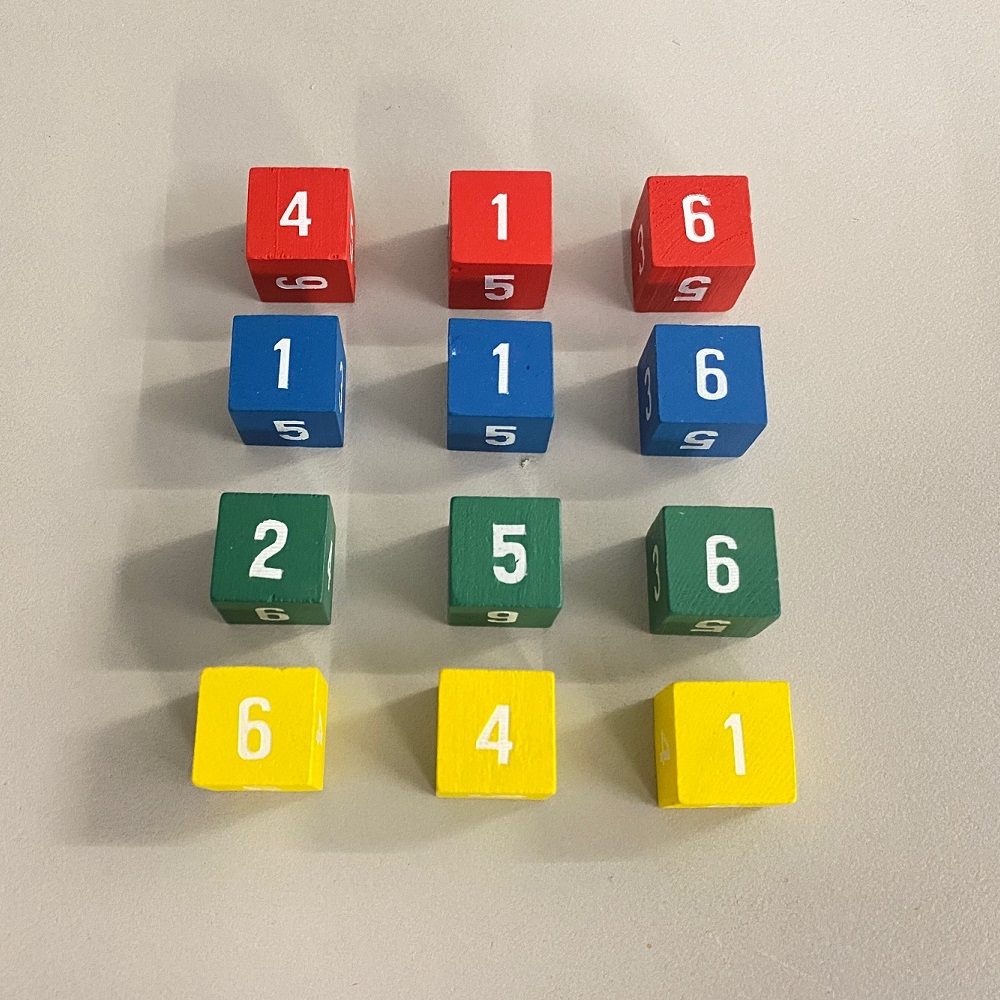 Ζάρια Ξύλινα με αριθμούς 1-6, 12τεμ, 17mm | why.gr