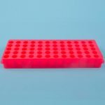 Rack 60 θέσεων φυγοκεντρικών σωλήνων 0.5/1.5 mL, κόκκινο