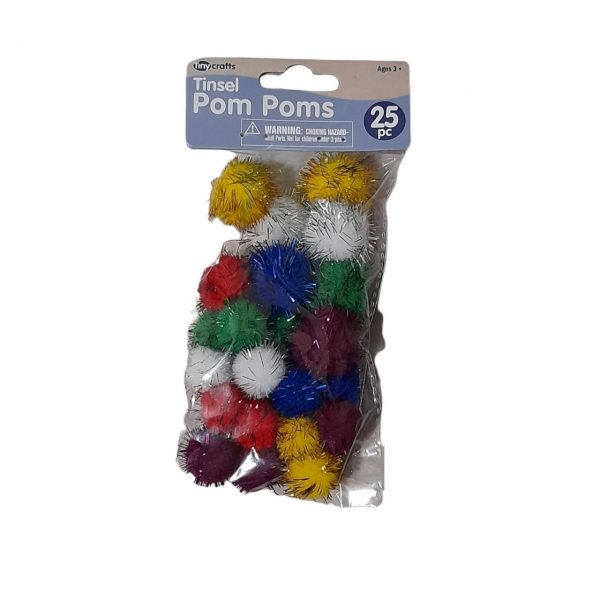 Pom-Poms, 78 pieces coloured (10-25 mm) - why.gr