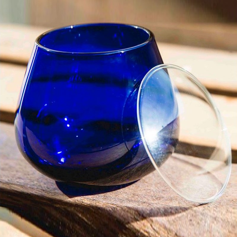 Olive Oil Tasting Glass - Blue with top