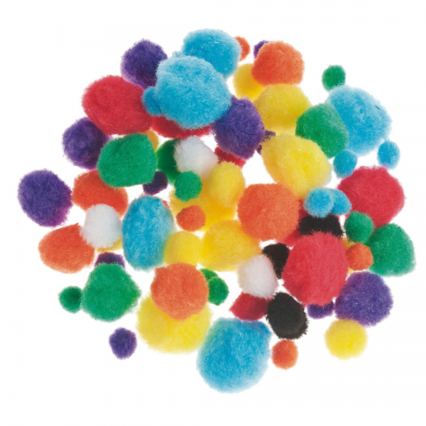 Pom-Poms Colorful, 50 pieces (25 mm) - why.gr