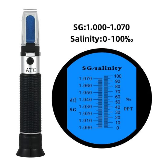 Salinity Refractometer 0-100ppt (0-10%) - Salinity reflectometer