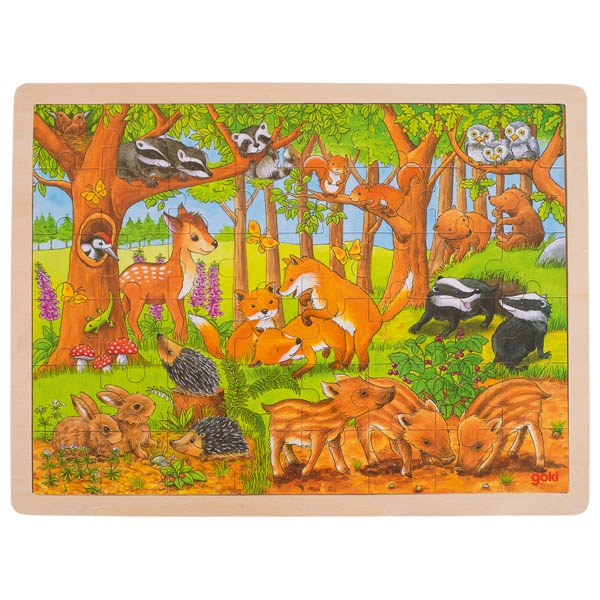 Puzzle Baby Animals in the Forest - why.gr