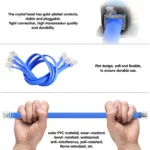 5pcs Blue RJ11 Connection Cable 30cm Easy-plug with Crystal Port - Image 2