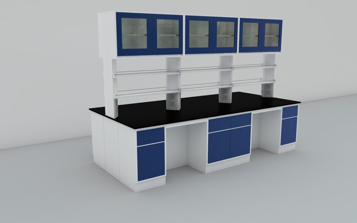 Laboratory Floor-Mounted Bench (Steel Island Bench-Floor mounted) - Image 3