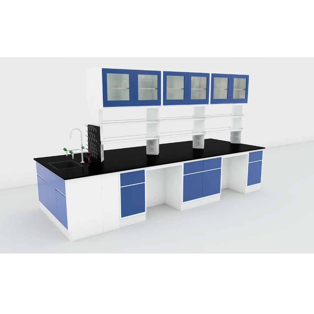 LB-06C Lab Bench with Reagent Shelves/Water Tap/Faucet/Wall Cupboard